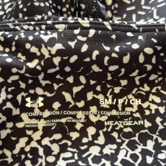 Under Armour Women HeatGear Bike Shorts Performance Compression Black/White Sm - Picture 3 of 8